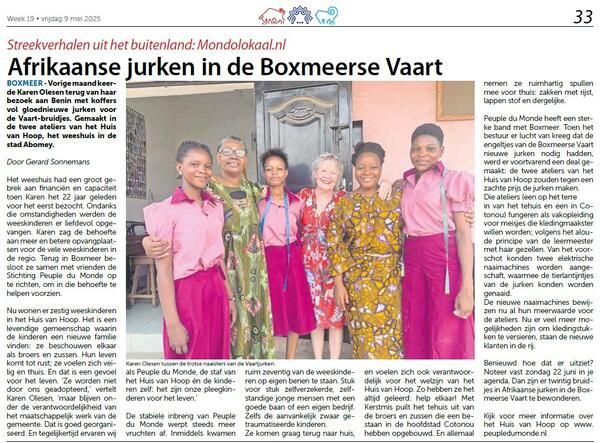 Afrikaanse ateliers  ondersteunen de Boxmeerse Vaart