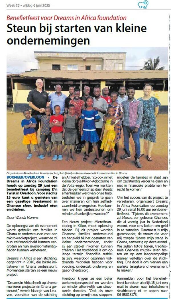 Dreams in Africa nodigt uit