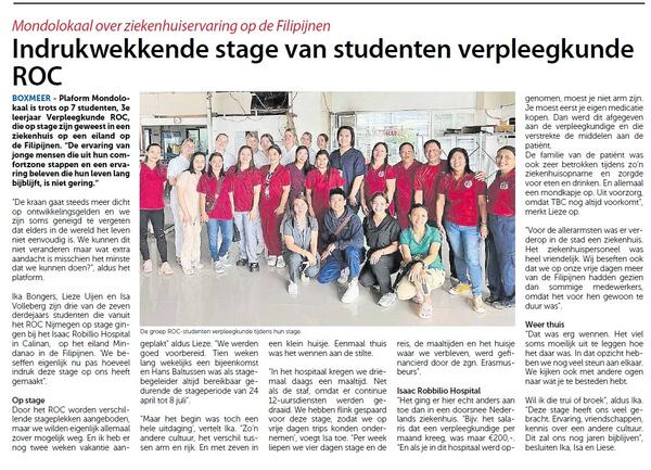 Indrukwekkende stage in de Filipijnen