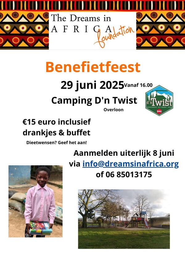 NU aanmelden voor Benefietfeest op 29 juni