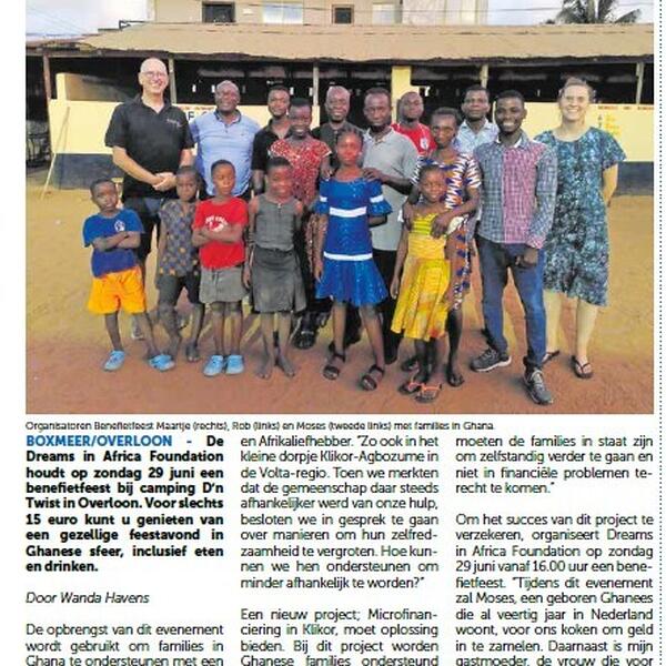 Dreams in Africa nodigt uit